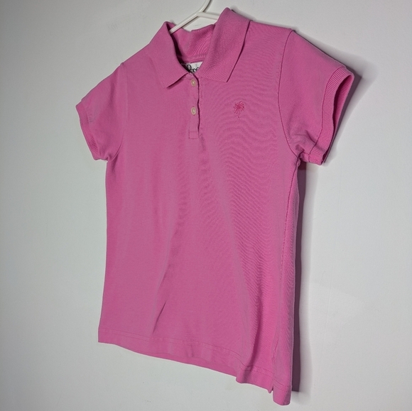 Lilly Pulitzer Pink Short Sleeve Collared Polo Shirt 10 - Picture 2 of 5
